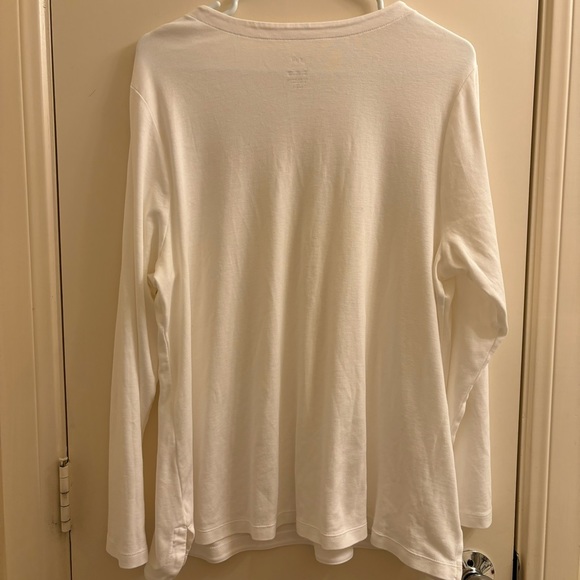 J Jill Long Sleeve Tee Shirt White 1X Soft Pima Cotton Stretch - Picture 2 of 6
